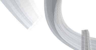 Arkaplanda mimari bina 3d illüstrasyon