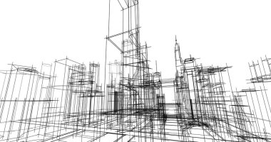 soyut mimari duvar kağıdı tasarımı, dijital konsept arkaplan