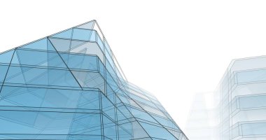 Mimari sanat konseptinde soyut çizgiler, minimum geometrik şekiller. 