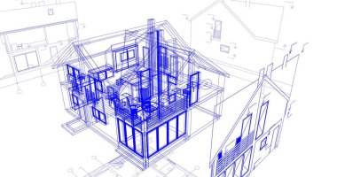 soyut mimari duvar kağıdı tasarımı, dijital konsept arkaplan