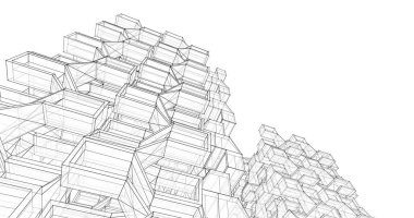 soyut mimari duvar kağıdı tasarımı, dijital konsept arkaplan