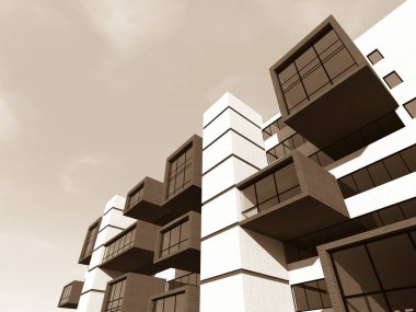 soyut mimari duvar kağıdı tasarımı, dijital konsept arkaplan