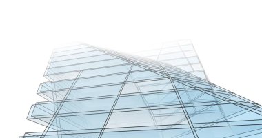 Mimari sanat konseptinde soyut çizgiler, minimum geometrik şekiller. 