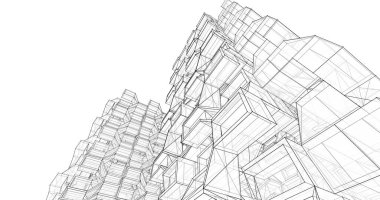 soyut mimari duvar kağıdı tasarımı, dijital konsept arkaplan