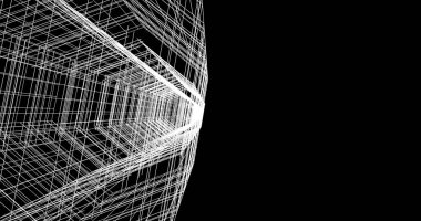 Arkaplanda mimari bina 3d illüstrasyon