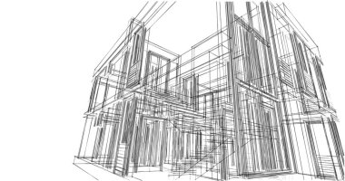 soyut mimari duvar kağıdı tasarımı, dijital konsept arkaplan