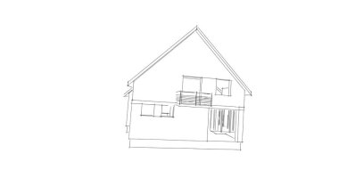 Mimari sanat konseptinde soyut çizgiler, minimum geometrik şekiller. 