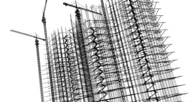 soyut mimari duvar kağıdı tasarımı, dijital konsept arkaplan