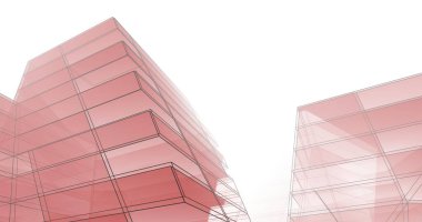 Mimari sanat konseptinde soyut çizgiler, minimum geometrik şekiller. 