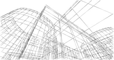 soyut mimari duvar kağıdı tasarımı, dijital konsept arkaplan
