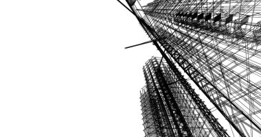 Mimari sanat konseptinde soyut çizgiler, minimum geometrik şekiller. 