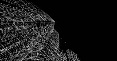 Mimari sanat konseptinde soyut çizgiler, minimum geometrik şekiller. 