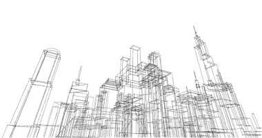 soyut mimari duvar kağıdı tasarımı, dijital konsept arkaplan