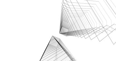 Mimari sanat konseptinde soyut çizgiler, minimum geometrik şekiller. 