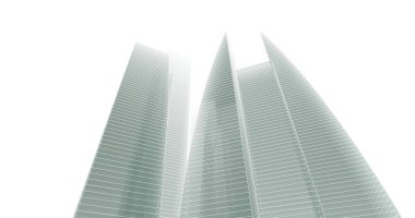 Arkaplanda mimari bina 3d illüstrasyon