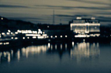 Bulanık soyut ışıklar gece şehrin arka planı