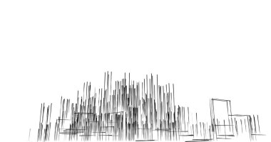 Arkaplanda mimari bina 3d illüstrasyon