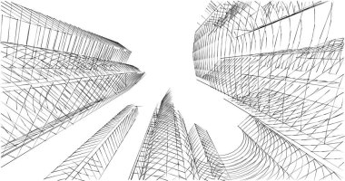 soyut mimari duvar kağıdı tasarımı, dijital konsept arkaplan