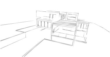 soyut mimari duvar kağıdı tasarımı, dijital konsept arkaplan