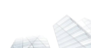 Mimari sanat konseptinde soyut çizgiler, minimum geometrik şekiller. 