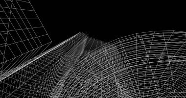 Mimari sanat konseptinde soyut çizgiler, minimum geometrik şekiller. 