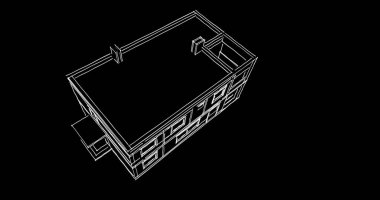 Mimari sanat konseptinde soyut çizgiler, minimum geometrik şekiller. 