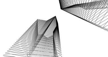 Mimari sanat konseptinde soyut çizgiler, minimum geometrik şekiller. 