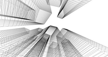 soyut mimari duvar kağıdı tasarımı, dijital konsept arkaplan