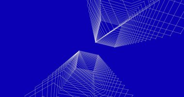 Mimari sanat konseptinde soyut çizgiler, minimum geometrik şekiller. 