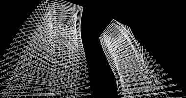 soyut mimari duvar kağıdı tasarımı, dijital konsept arkaplan