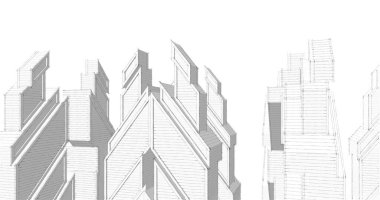 Mimari sanat konseptinde soyut çizgiler, minimum geometrik şekiller. 