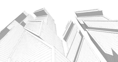 Mimari sanat konseptinde soyut çizgiler, minimum geometrik şekiller. 