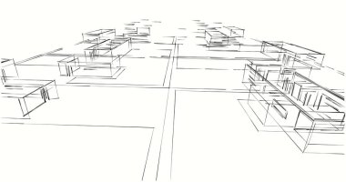 soyut mimari duvar kağıdı tasarımı, dijital konsept arkaplan