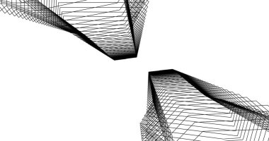 Mimari sanat konseptinde soyut çizgiler, minimum geometrik şekiller. 