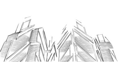 eskiz sanatı, geometrik mimari binalar tasarımı