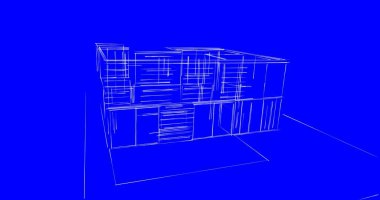 Arkaplanda mimari bina 3d illüstrasyon