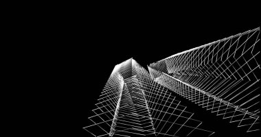 Mimari sanat konseptinde soyut çizgiler, minimum geometrik şekiller. 