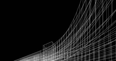 Mimari sanat konseptinde soyut çizgiler, minimum geometrik şekiller. 