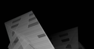 Mimari sanat konseptinde soyut çizgiler, minimum geometrik şekiller. 