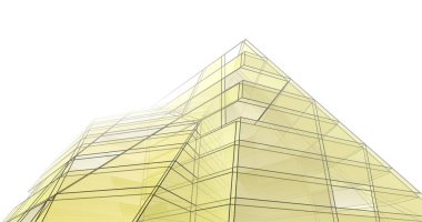 Mimari sanat konseptinde soyut çizgiler, minimum geometrik şekiller. 