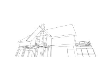 Mimari sanat konseptinde soyut çizgiler, minimum geometrik şekiller. 