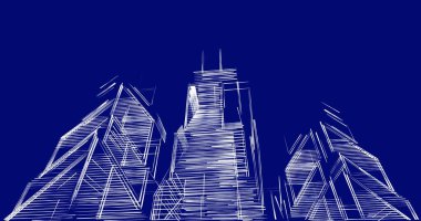 eskiz sanatı, geometrik mimari binalar tasarımı