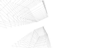 Mimari sanat konseptinde soyut çizgiler, minimum geometrik şekiller. 