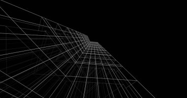 Mimari sanat konseptinde soyut çizgiler, minimum geometrik şekiller. 