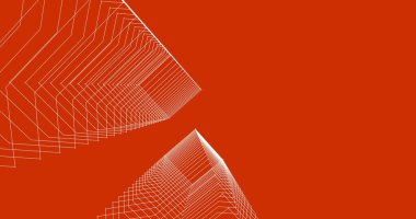 Mimari sanat konseptinde soyut çizgiler, minimum geometrik şekiller. 