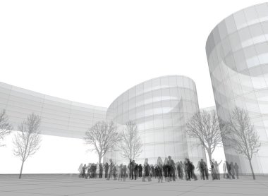 soyut mimari duvar kağıdı tasarımı, dijital konsept arkaplan