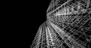 soyut mimari duvar kağıdı tasarımı, dijital konsept arkaplan