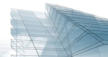 Mimari sanat konseptinde soyut çizgiler, minimum geometrik şekiller. 