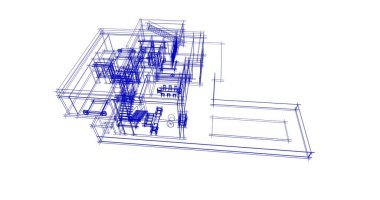 Mimari sanat konseptinde soyut çizgiler, minimum geometrik şekiller. 