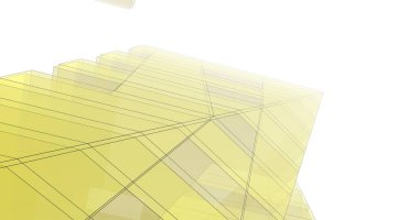 Mimari sanat konseptinde soyut çizgiler, minimum geometrik şekiller. 